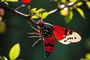 A red-spotted lantern fly